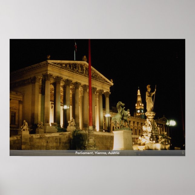Parlamentet, Wien, Österrike Nuvarande steg: 12 pr Poster (Framsidan)