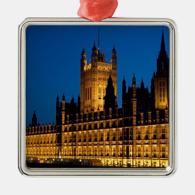 Parlamentets hus nattetid i staden julgransprydnad metall (Framsidan)