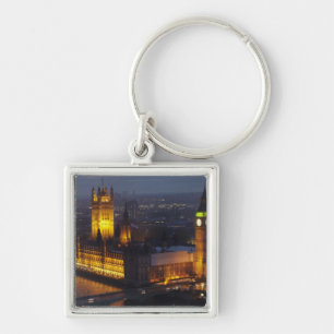 Parlamentshusen, Big Ben, Westminster Fyrkantig Silverfärgad Nyckelring