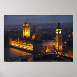 Parlamentshusen, Big Ben, Westminster Poster