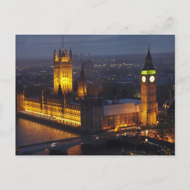 Parlamentshusen, Big Ben, Westminster Vykort (Framsida)