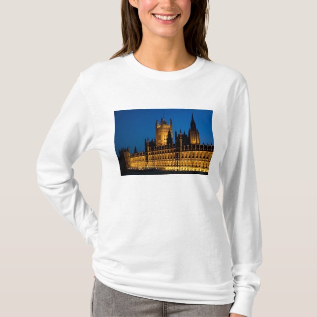 Parlamentshuset på natten i staden tee shirt (Framsida)