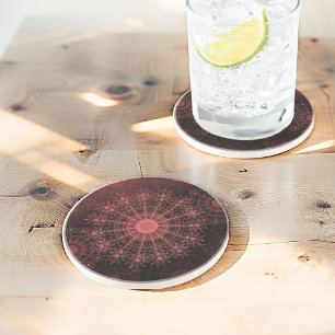 Pärlande blomkonst i rött ljus underlägg