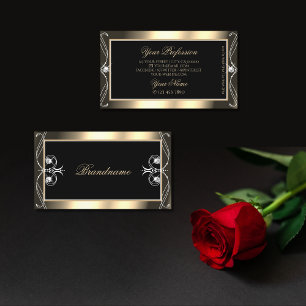 Pärlande diamanter av Luxurit Black Guld Ornamds Visitkort