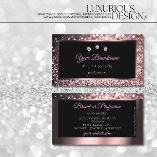 Pärlande Glitter-diamanterna Luxury Black Ro Guld Visitkort