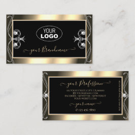 Pärlande Guld-diamanter med luxuriös Logotyp Visitkort