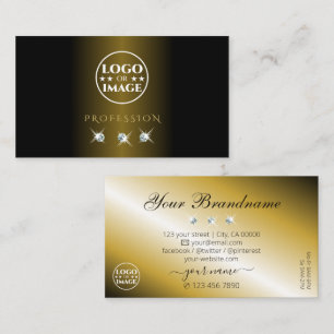 Pärlande Guld-diamanter med luxuriös Logotyp Visitkort