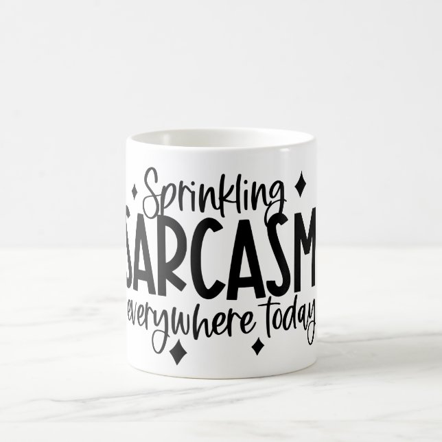 Pärlande Sarcasm-typografi Kaffemugg (Center)