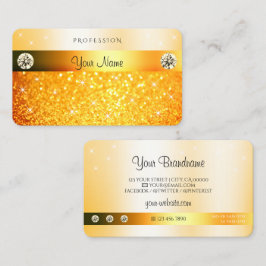 Pärlande stenar och diamanter av lyxOrange Glitter Visitkort