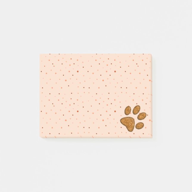 Pärlande utskrift av kattpaj - orange post-it block (Framsida)