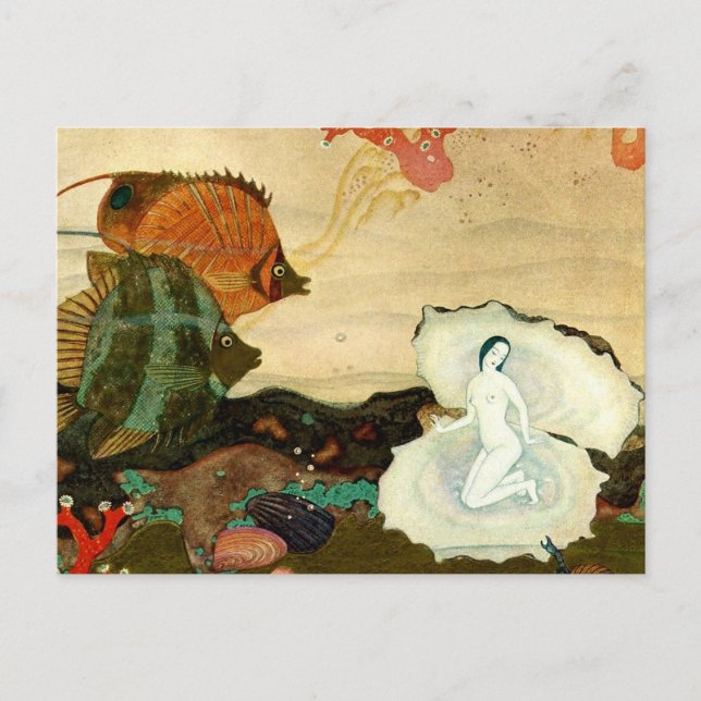 ”Pärlans födelse” av Edmund Dulac Vykort (Framsida)