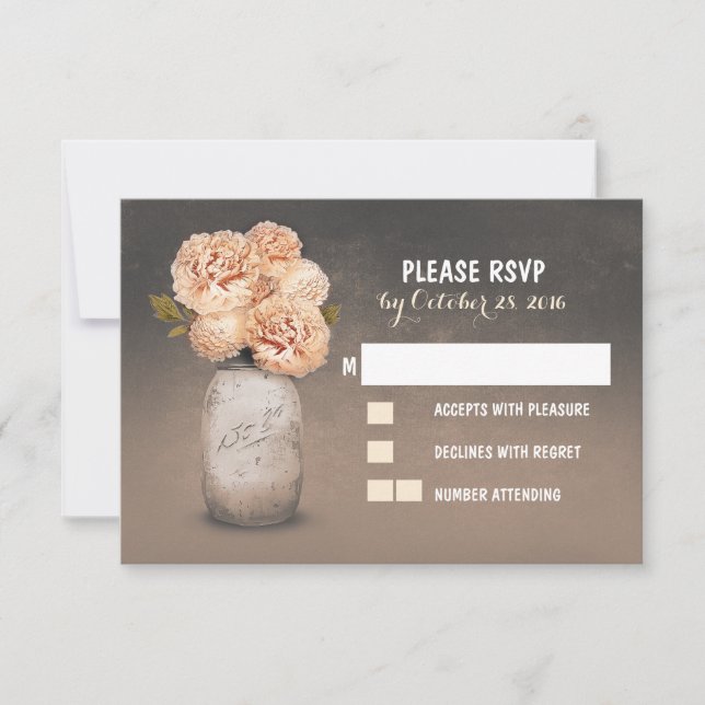 Pärlat Mason burk söta bröllop OSA Kort (Framsida)