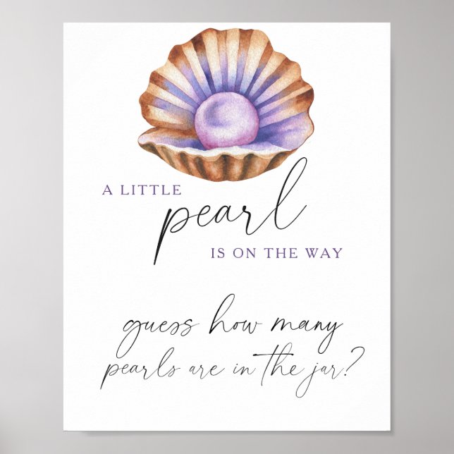 Pärlbabydusch Gissar hur många pärlor. Poster (Framsidan)