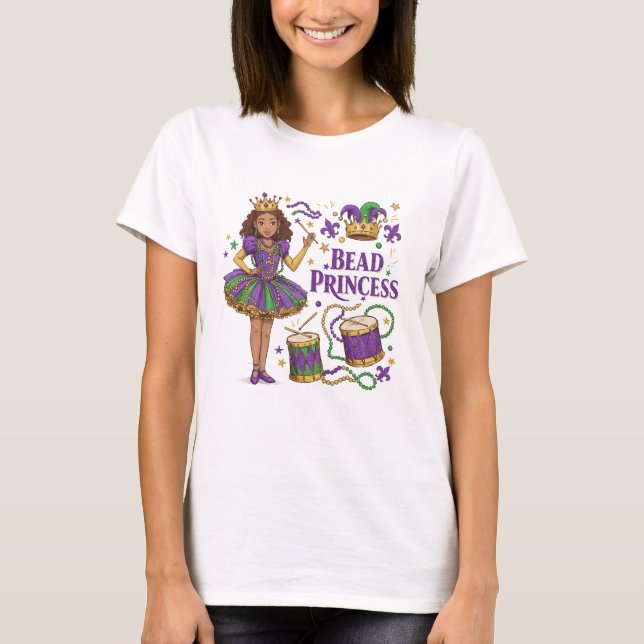 Pärldrottning - Mardi Gras T Shirt (Framsida)