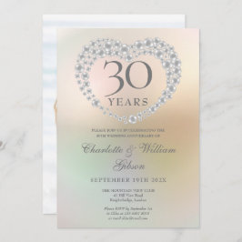 Pärlehjärta 30-års bröllopsfirande Foto Inbjudningar