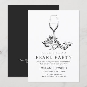 Pärleminnesfest Rehearsal Party Minimal stil Inbjudningar