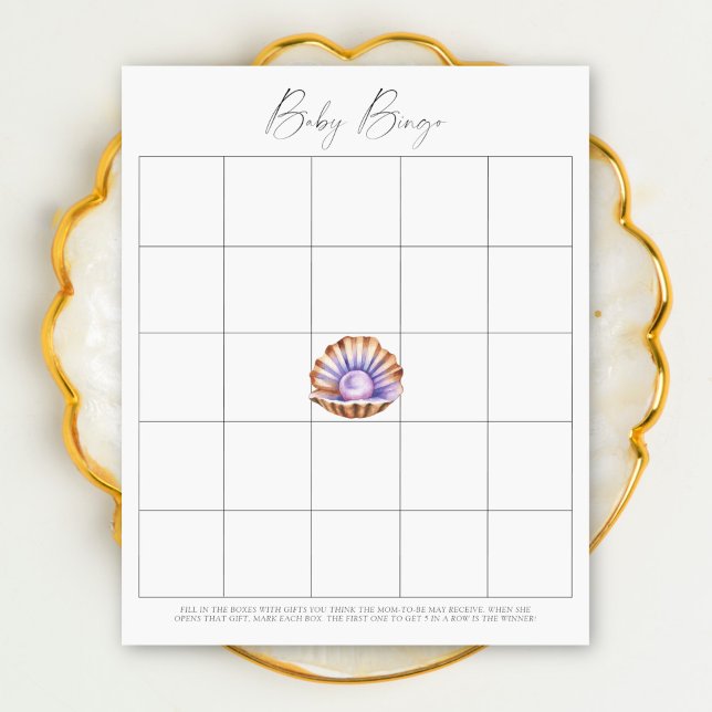 Pärlemor baby shower - Baby Bingo spel (Skapare uppladdad)