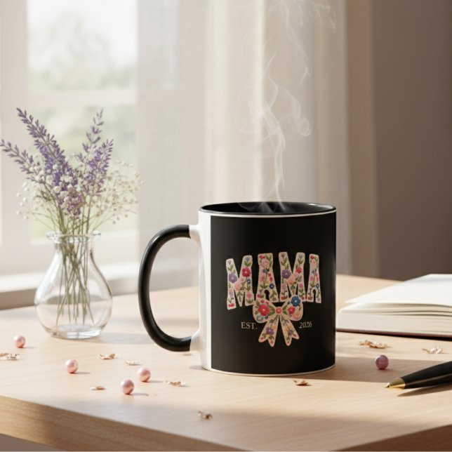 Pärlemor Blommig Mamma Universitets- Morhet Konst Mugg (Skapare uppladdad)