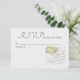 Pärlemor bröllop hjärta RSVP Bröllop OSA Kort
