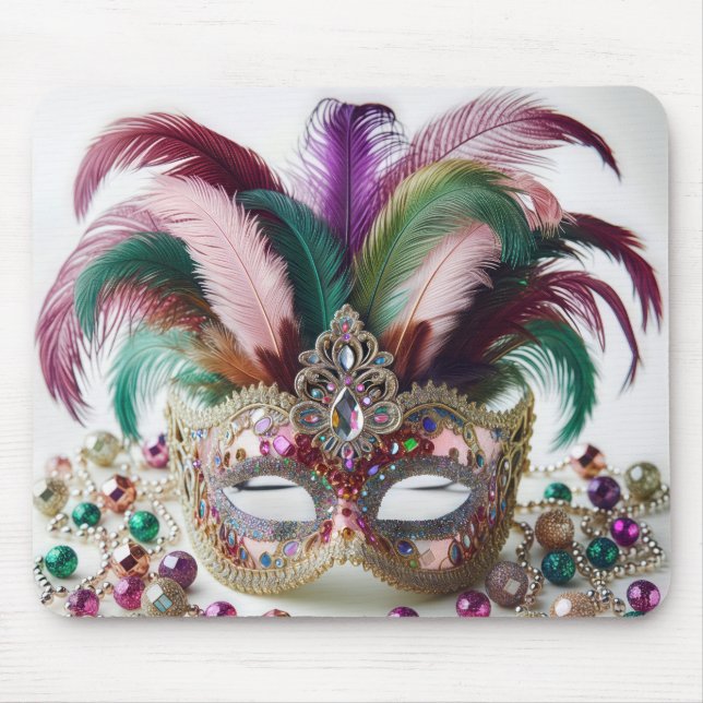 Pärlemor Mardi Gras-mask  Musmatta (Framsidan)