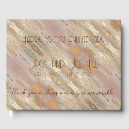 Pärlemor Rosa Guld Personlig Gästbok