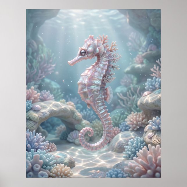 Pärlemor Sjöhäst Grotto Poster (Framsidan)