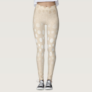 Pärlemorfärg elfenben pricker grå pastellfärga leggings