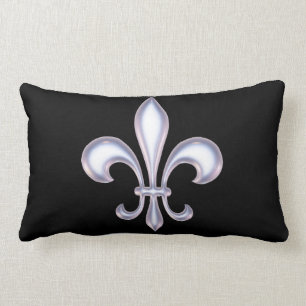 Pärlemorfärg stil Fleur de Lis Lumbarkudde