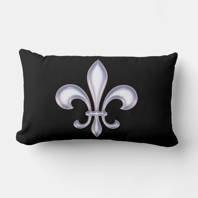 Pärlemorfärg stil Fleur de Lis Lumbarkudde (Framsida)