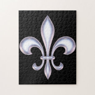 Pärlemorfärg stil Fleur de Lis Pussel