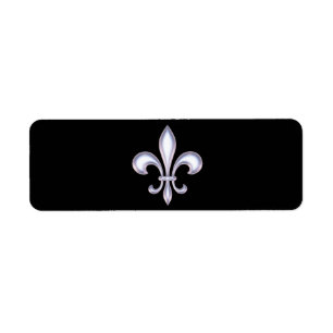 Pärlemorfärg stil Fleur de Lis Returadress Etikett