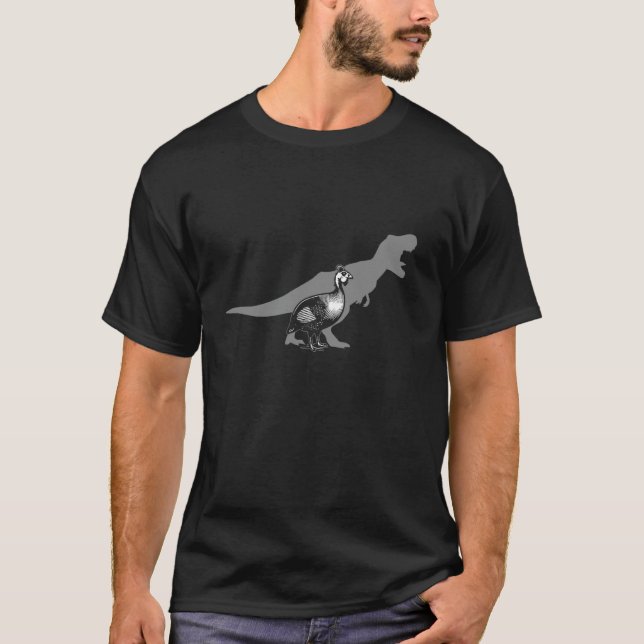 pärlhöna Dinosaurie Dino Evolution T Shirt (Framsida)