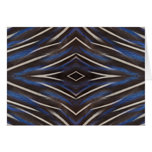Pärlhöna fjäderdesign hälsningskort (Framsidan Horizontal)