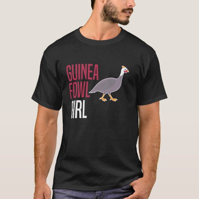 Pärlhöna Kyckling Fågel Flicka T Shirt (Framsida)