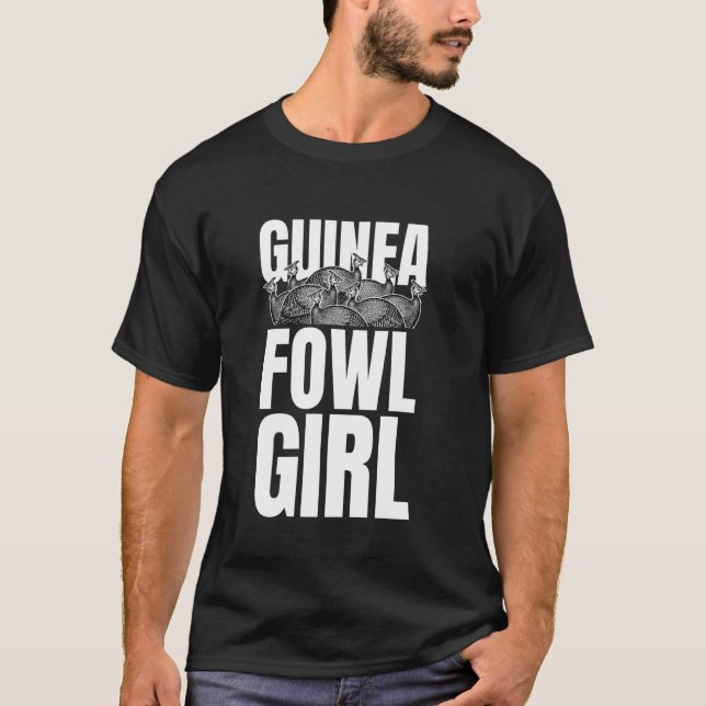 Pärlhöna Kyckling Fågel Flicka T Shirt (Framsida)