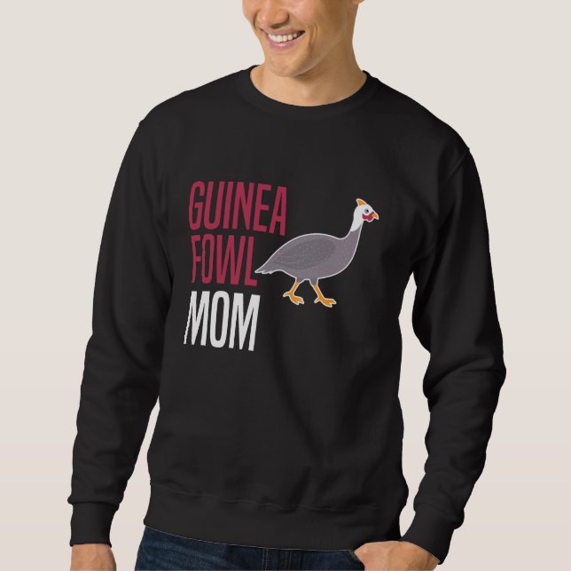 Pärlhöna Kyckling Fågel Mamma Mors Dag Lång Ärmad Tröja (Framsida)
