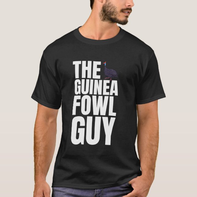 Pärlhöns Kyckling Fågel Killen T Shirt (Framsida)