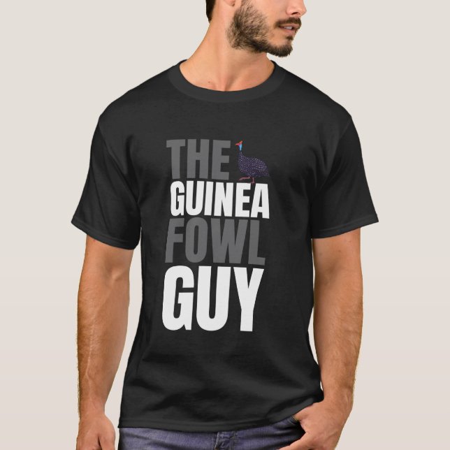 Pärlhöns Kyckling Fågel Killen T Shirt (Framsida)