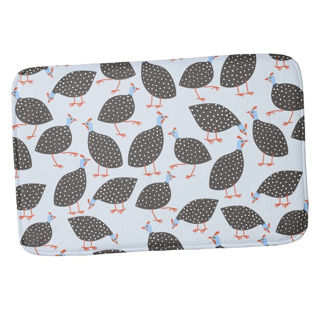 Pärlhöns Sött Fågelmönster Badrumsmatta (Fun Guineafowl bath mat)