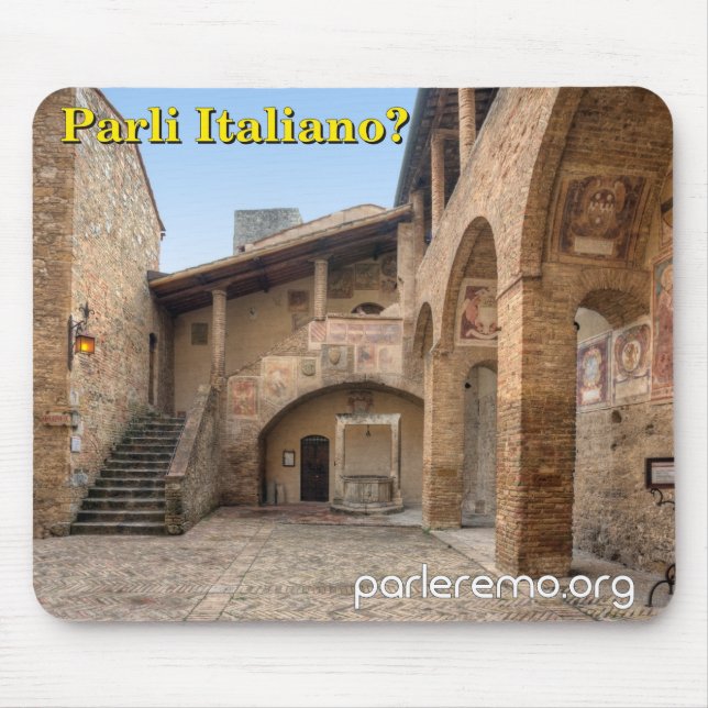 Parli Italiano? San Gimignano, Italien Musmatta (Framsidan)