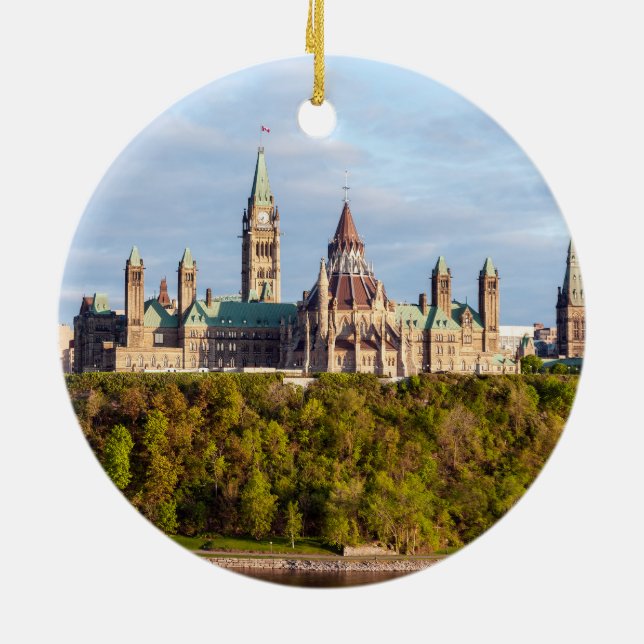 Parliament Hill i Ottawa - Ontario, Kanada Julgransprydnad Keramik (Baksidan)