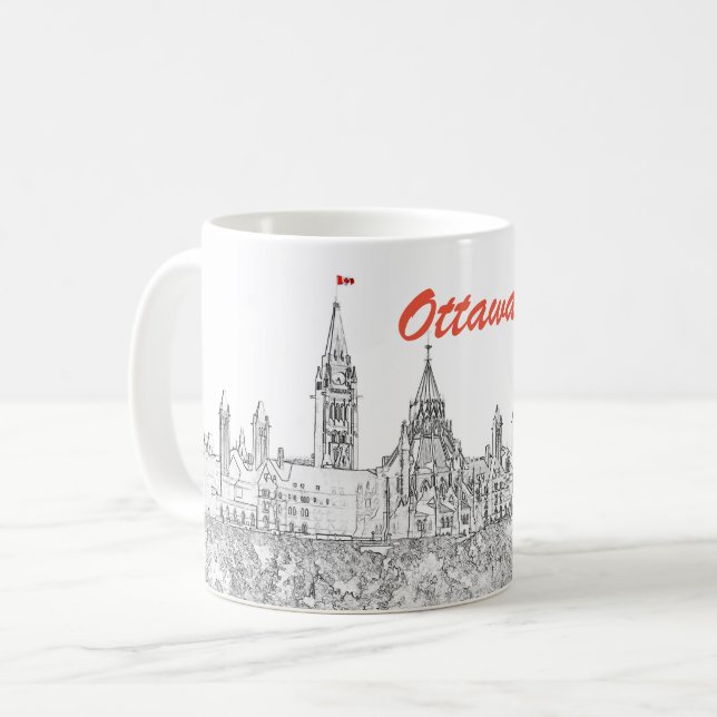 Parliament Hill i Ottawa - Ontario, Kanada Kaffemugg (Framsida vänster)