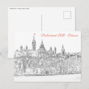 Parliament Hill i Ottawa - Ontario, Kanada Vykort
