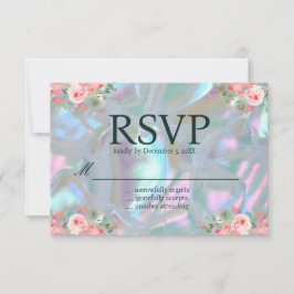 Pärlmoder Iridisk Elegant Bröllop RSVP Inbjudningar