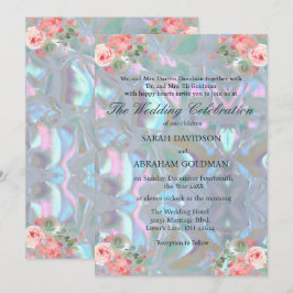 Pärlmoder Iriserande Elegant Bröllopsinbjudan Inbjudningar