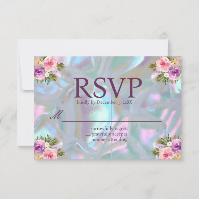 Pärlmoder Iriserande RSVP-kort Inbjudningar (Framsida)