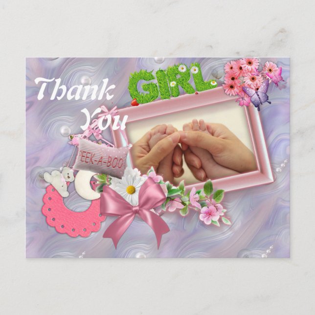 Pärlmoder som föder en babyflicka vykort (Framsida)