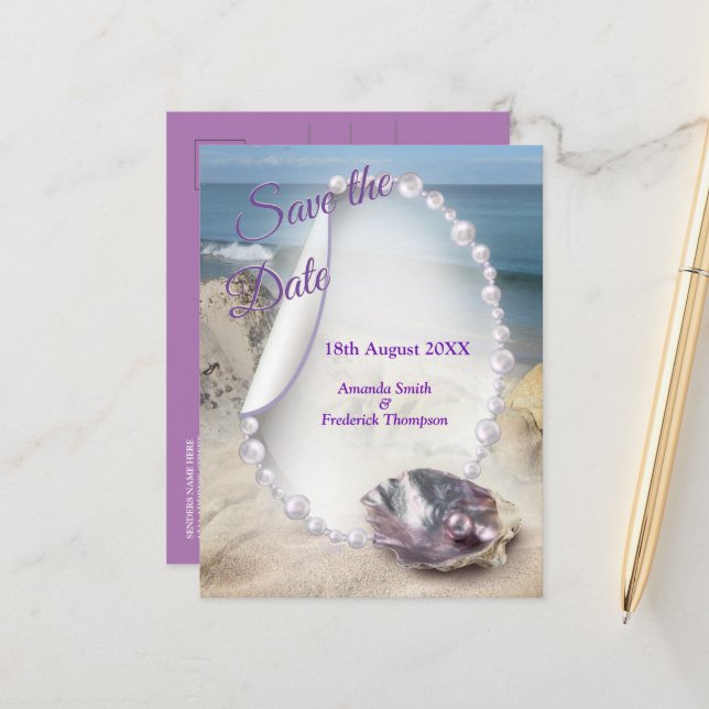 Pärlmoderns sammanflutna vätskesnurror meddelande vykort (Fram/Back In Situ)