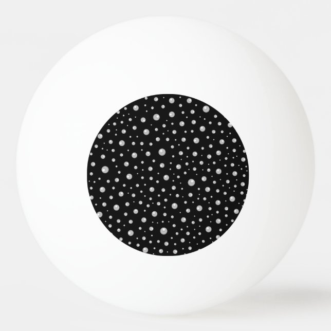 Pärlmönster på svart bakgrund pingisboll (Framsidan)