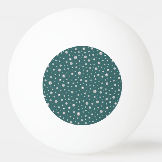 Pärlmönster på transformerande teal bakgrund pingisboll (Framsidan)